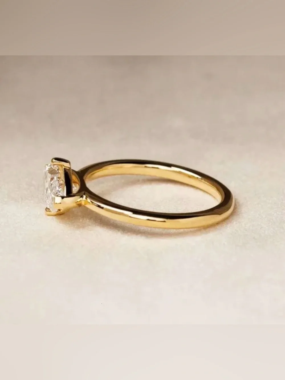 14k Gold Marquise Cut 1 Ct. Moissanite Ring